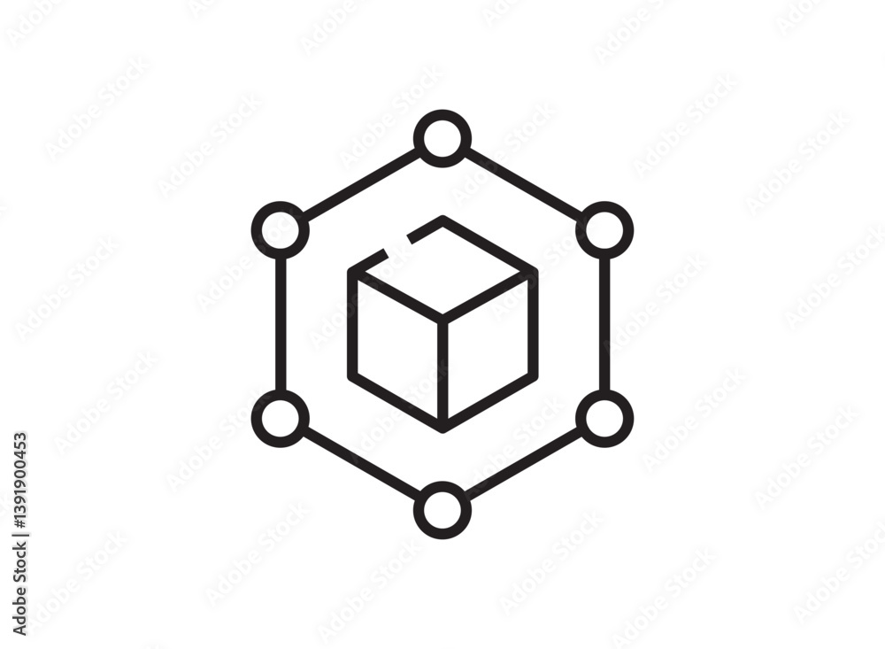 set icon of an financial technology Blockchain set icon of an financial technology Blockchain