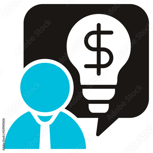 Entrepreneurship Glyph Blue Grey Icon