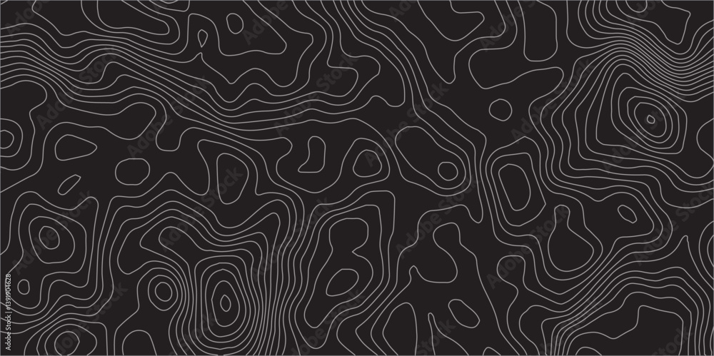 Abstract Topographic Contour Map Design with White Lines and Geographic Grid on a Black Background, Ideal for Creative Cartography, Data Mapping, and Digital Graphic Design Abstract Topographic Contour Map Design with White Lines and Geographic Grid on a Black Background, Ideal for Creative Cartography, Data Mapping, and Digital Graphic Design