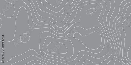 Abstract Black and White Wave Topographic Map Contour with Landscape Terrain Texture Grid for Use in Digital Design, Geospatial Mapping, and Modern Cartography Projects