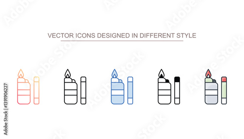 Lighting Cigarette icon design with white background stock illustration