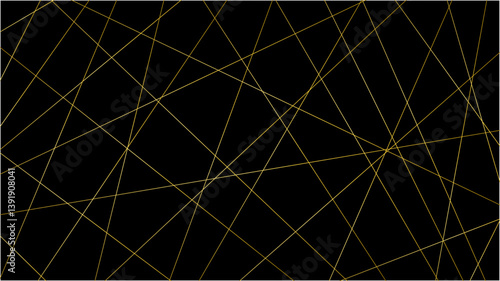 Random geometric line pattern on a black backdrop background. Random line low poly pattern. abstract seamless line vector. Random chaotic lines abstract geometric patterns of modern design.