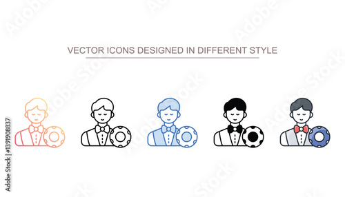 Croupier icon design with white background stock illustration