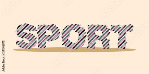 typography SPORT word art illustration, editable text effect, eps file format