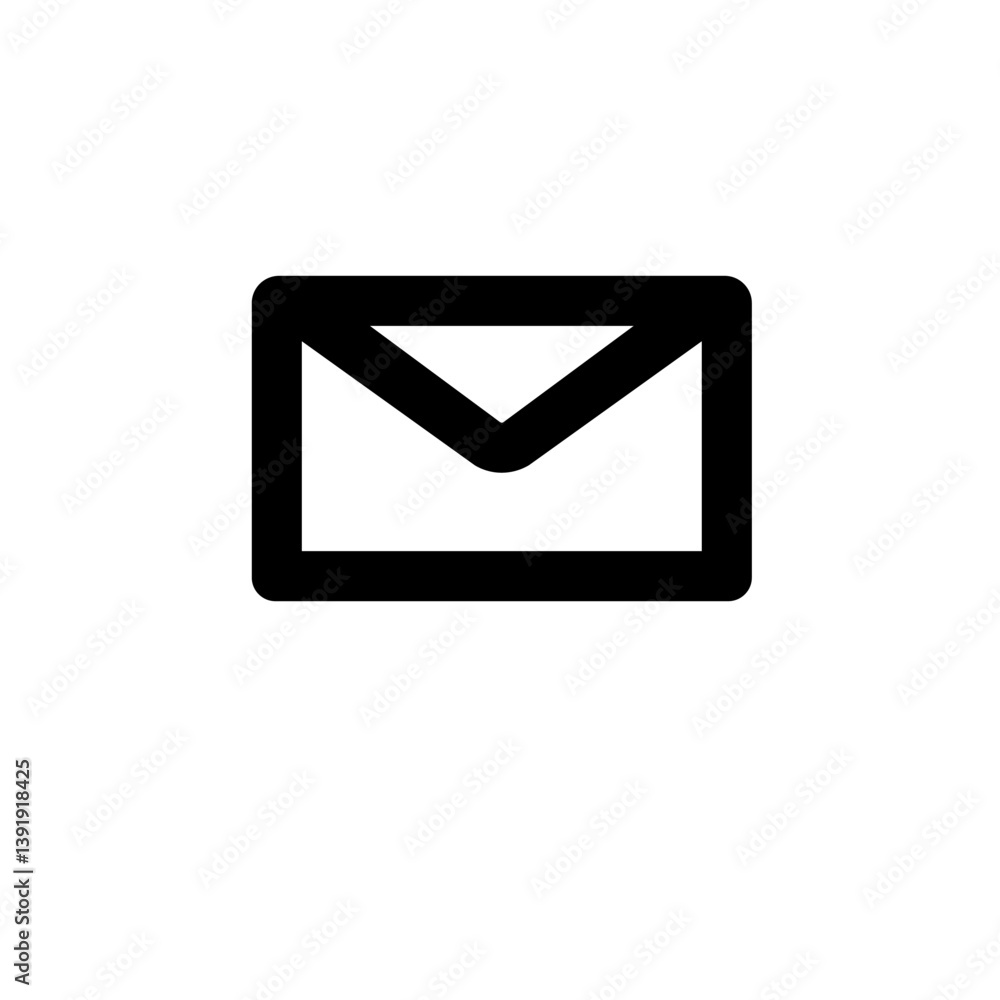 Envelope Mail, Feedback, Post Message Solid Flat Vector Icon Isolated on White Background. Envelope Mail, Feedback, Post Message Solid Flat Vector Icon Isolated on White Background.