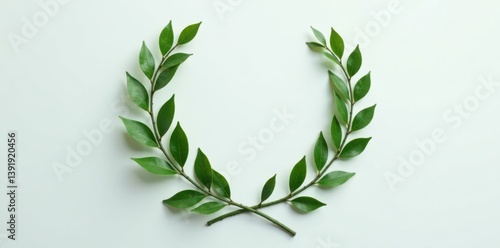 A single artificial laurel branch with long and curved stems , laural branch, floral