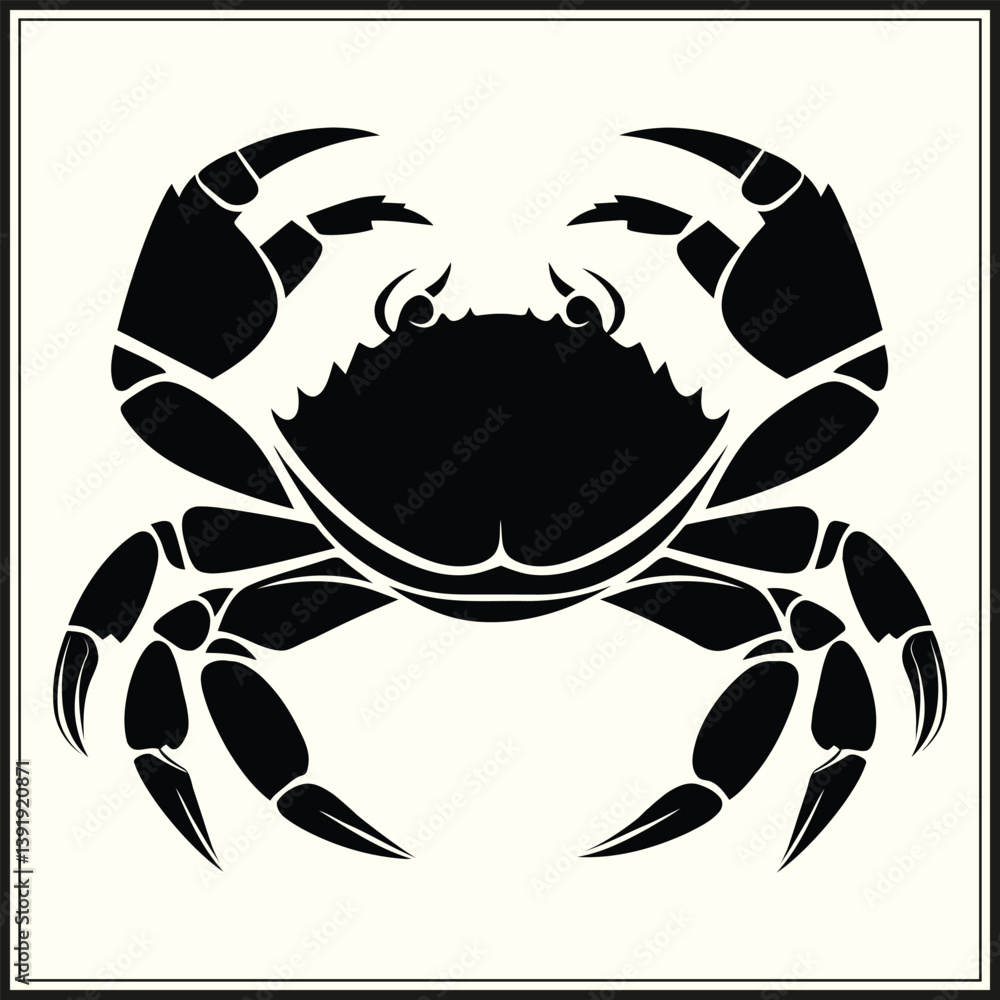 Beach Crab Silhouette, Coastal Bug Beach Crab Silhouette, Coastal Bug