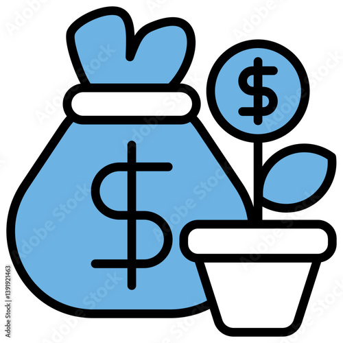 Investment Blue Black Icon