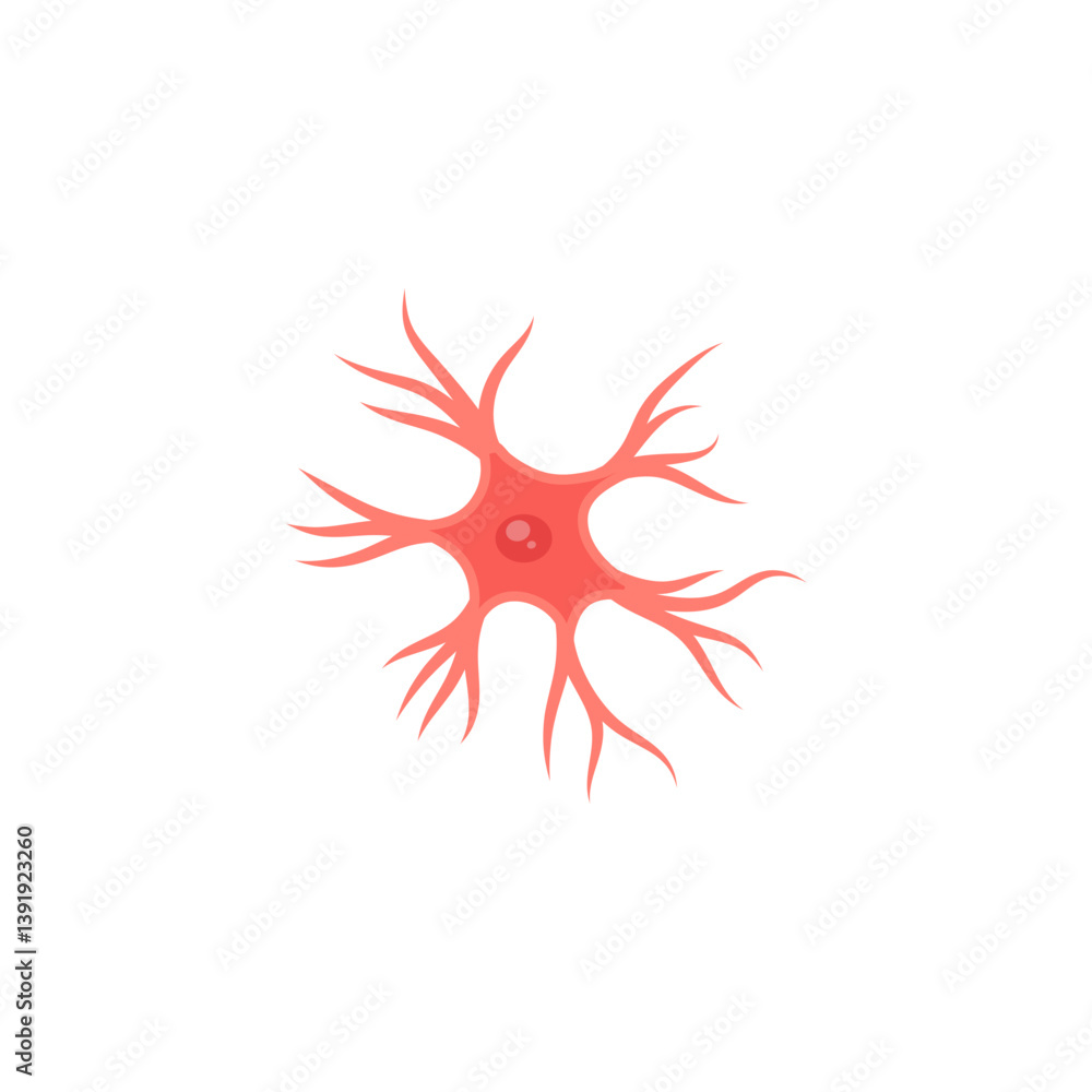 Microglial cells illustration. Vector illustration. Microglial cells illustration. Vector illustration.