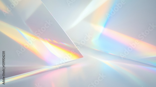 Abstract background with vibrant rainbow reflections from glass prisms