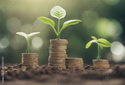 money banking stack growing growth coin plant finance concept business cash management economy rich accounting tree investment payment economic row gold financial profit bank salary exchange be of