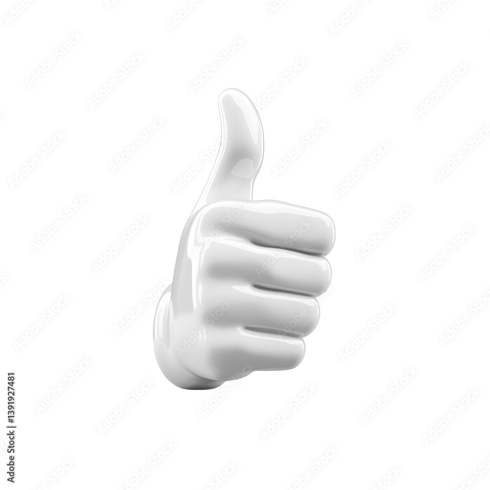 3D Render of a White Hand Giving a Thumbs Up Gesture 3D Render of a White Hand Giving a Thumbs Up Gesture