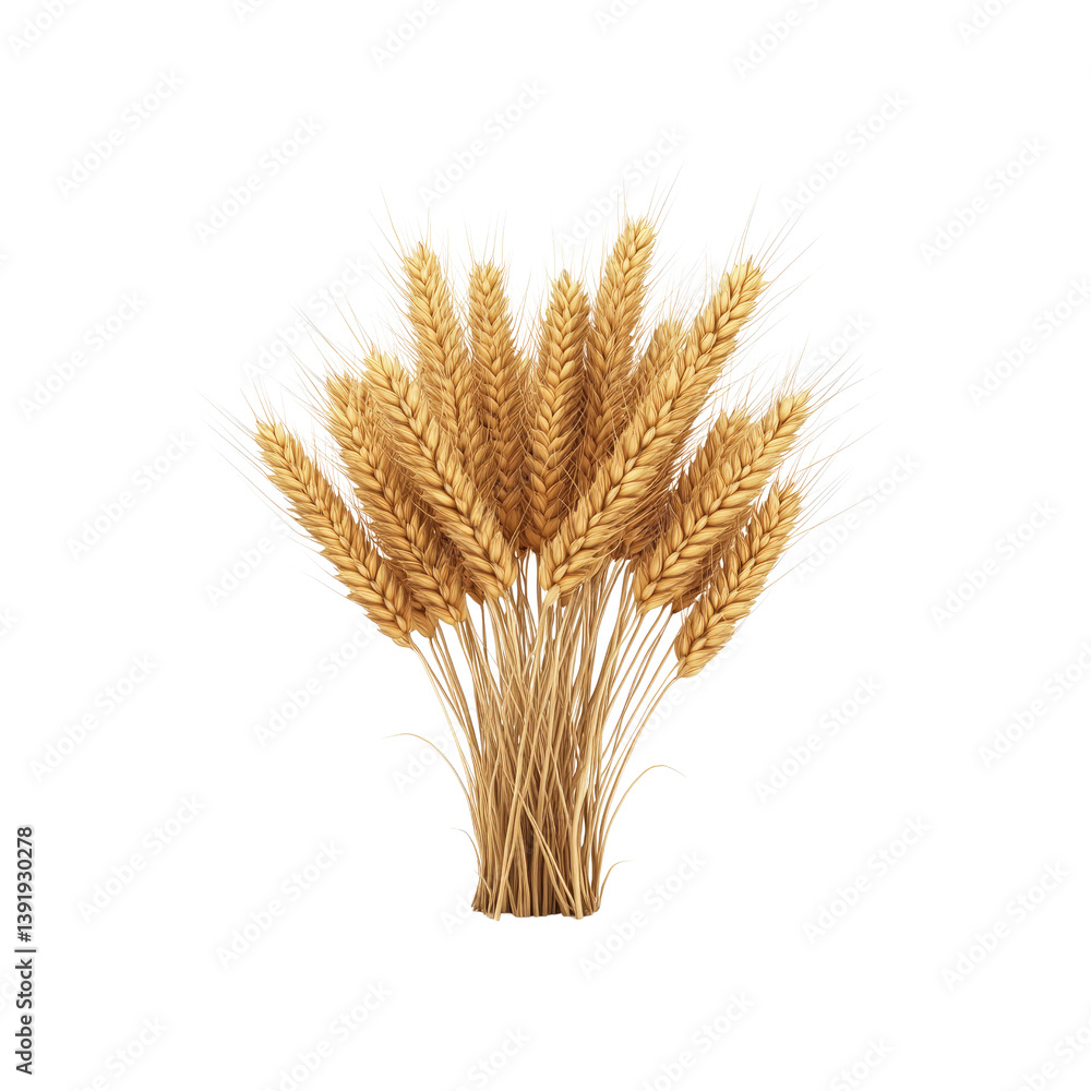 Fototapeta premium Golden Wheat Sheaf Abundant Harvest Symbol