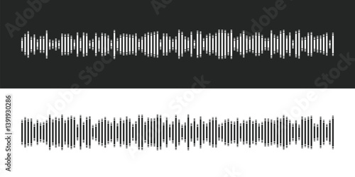 Abstract Set of Audio Waves and Sound Wave Patterns