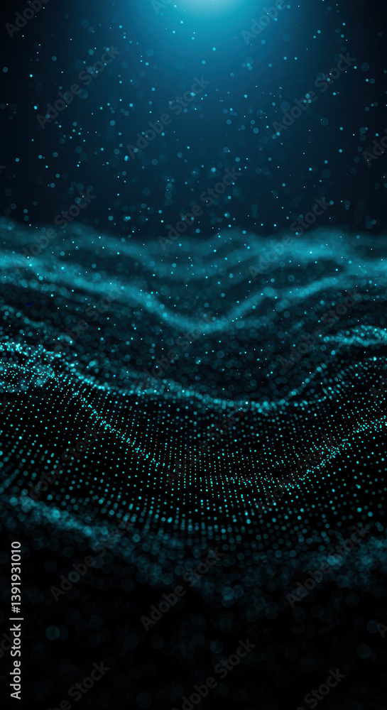 Abstract Teal Data Stream: Dynamic Particle Waves, Technology Background, Futuristic Backdrop, Dark, Elegant Abstract Teal Data Stream: Dynamic Particle Waves, Technology Background, Futuristic Backdrop, Dark, Elegant