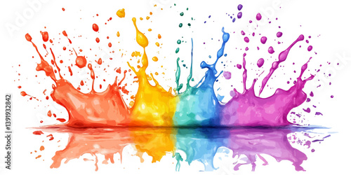 Watercolor colorful background vector with splashes of paint