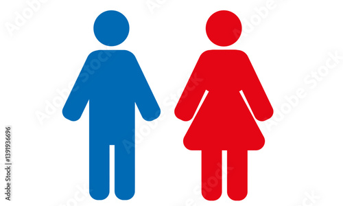 人物ピクトグラム　トイレマーク　直立シルエット　全身アイコン