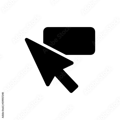 Arrow Pointer with Text Tooltip Box Icon