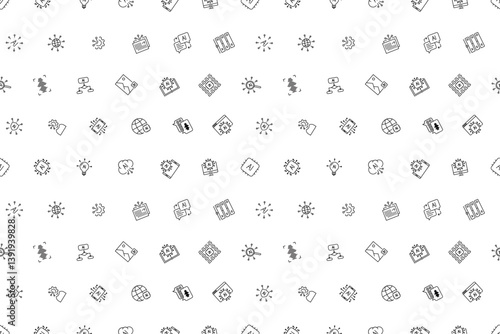 Vector Artificial intelligence pattern. AI seamless background