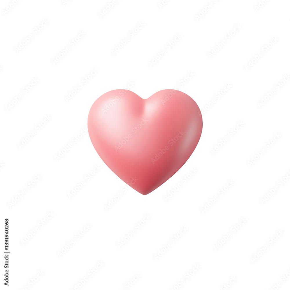 3D Render of a Pink Heart Shape, Perfect for Valentine's Day or Love-Themed Designs 3D Render of a Pink Heart Shape, Perfect for Valentine's Day or Love-Themed Designs