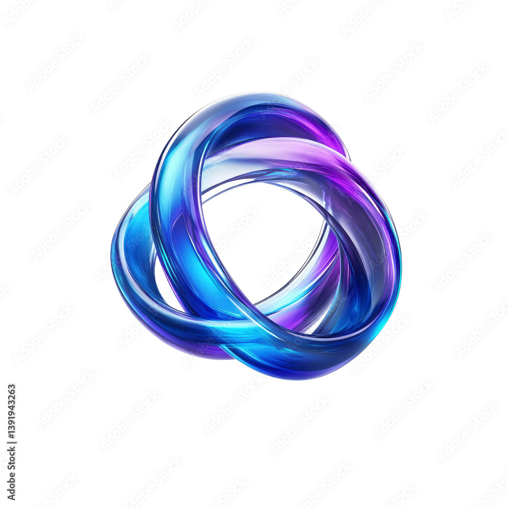 Abstract Intertwined Rings Vibrant Blue and Purple 3D Render Abstract Intertwined Rings Vibrant Blue and Purple 3D Render