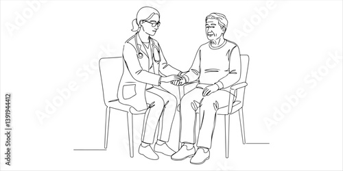 A doctor provides compassionate support and care to a senior patient, ensuring their well being and addressing their medical needs with professionalism and empathy.


