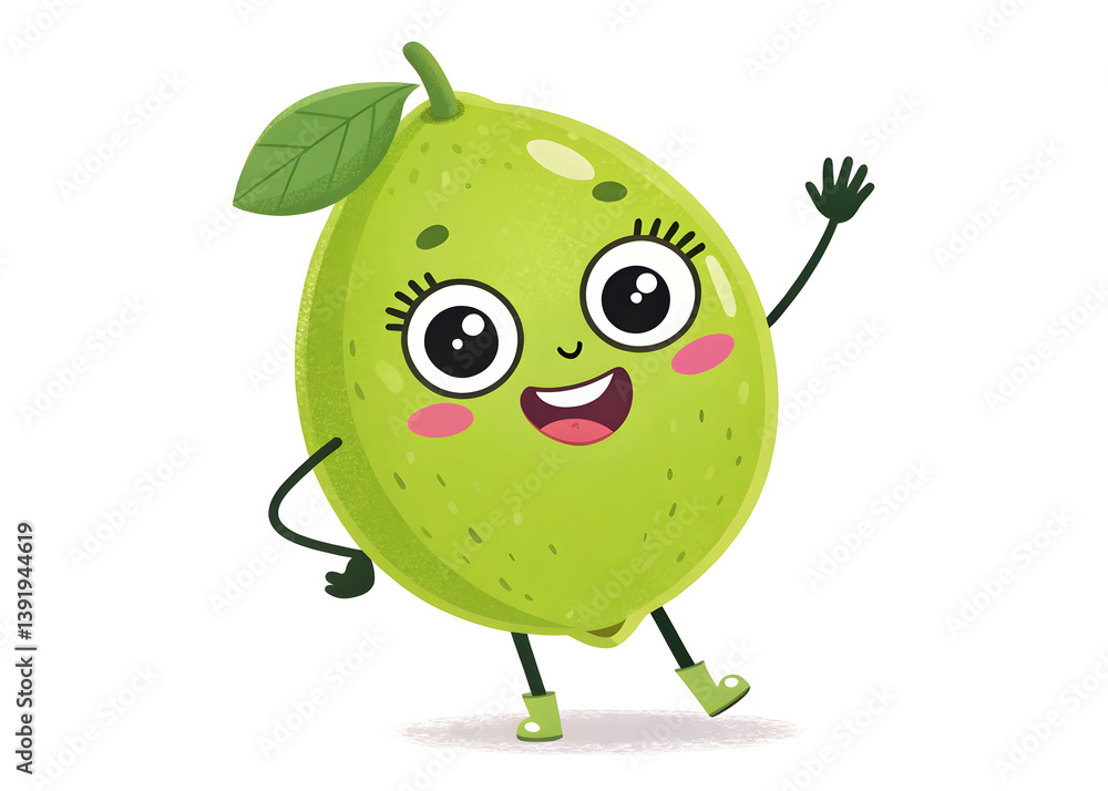 Friendly Animated Green Citrus with Waving Limb
Friendly Animated Green Citrus with Waving Limb