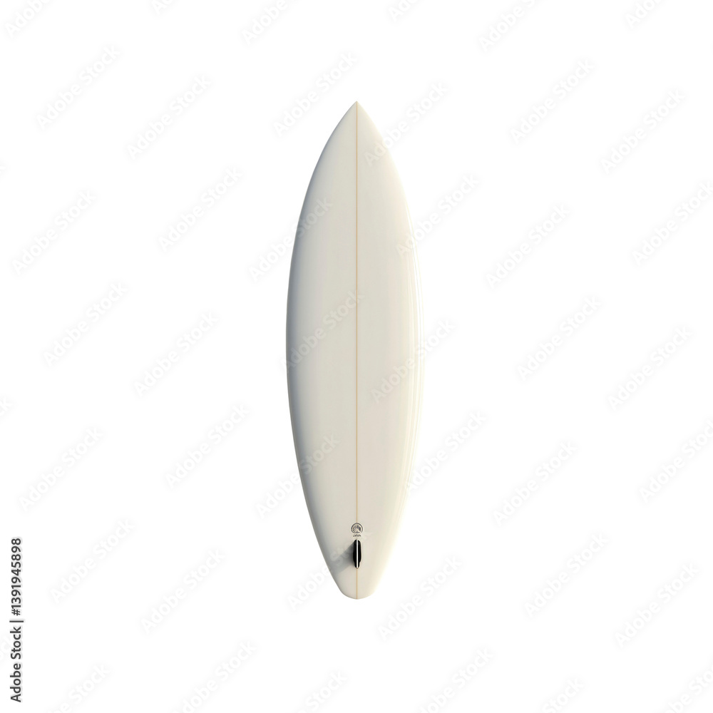 Classic White Surfboard - Overhead View Classic White Surfboard - Overhead View