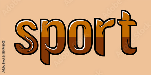typography SPORT word art illustration, editable text effect, eps file format