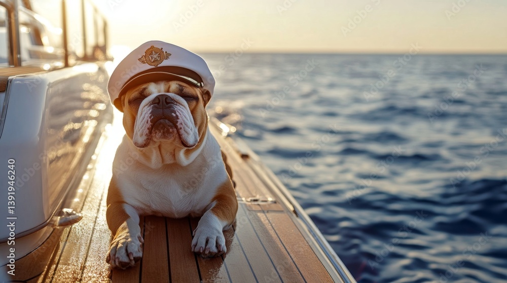 Captain Bulldog on a Luxury Yacht