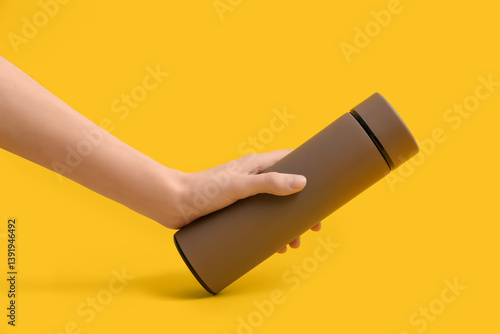 Female hand with modern bro...