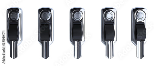 Pack of Keyless Smart Lock set of Five Different Poses set Against Transparent Background for Home Security, Digital Locks, or Modern Technology Promotion Projects photo
