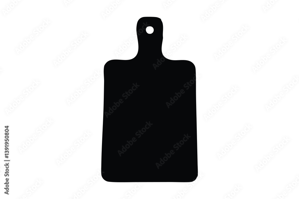 Obraz premium Cutting board kitchen silhouette vector, Chopping board icon vector