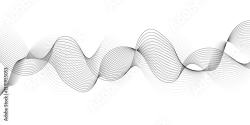 gray wave curve lines banner background design. Digital frequency track equalizer. Stylized line art background. modern soft luxury texture with smooth and clean vector subtle background illustration