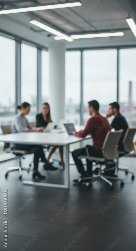 Blurred Business Meeting: Team Collaboration in Modern Office, Brainstorming, Strategy, Workspace, Partnership, Professionalism, Teamwork Blurred Business Meeting: Team Collaboration in Modern Office, Brainstorming, Strategy, Workspace, Partnership, Professionalism, Teamwork