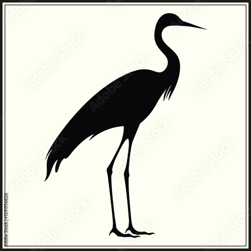 Crane Silhouette, Flying Bird