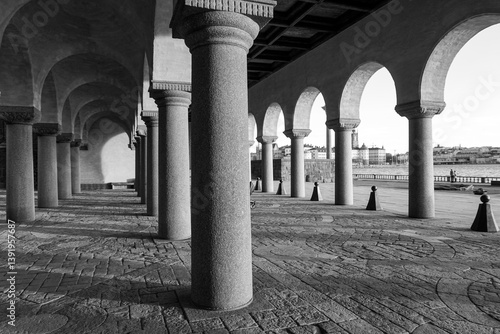 Photography Columns in a row in the city