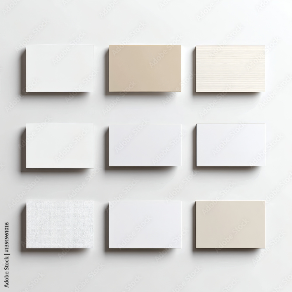 Fototapeta premium Business cards in various styles on white background