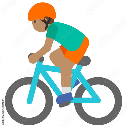 Boy Biking Emoji (Brown Skin)
