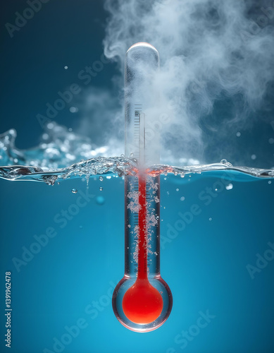 thermometer in hot water concept