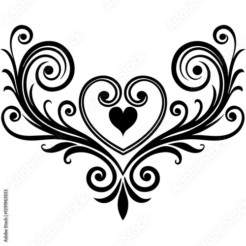 heart with floral ornament