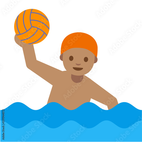 Water Polo Player Light Brown Skin
