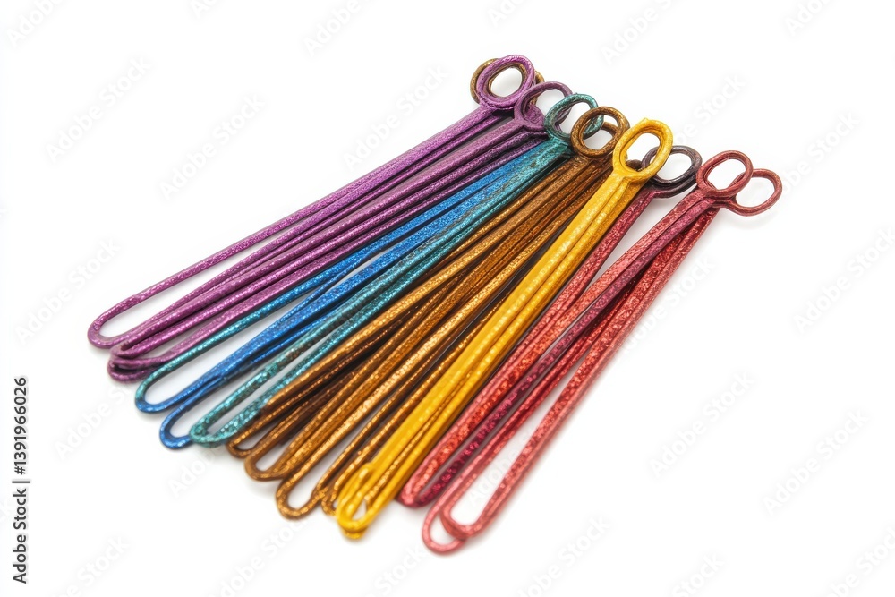 Colorful glitter hair pins a vibrant rainbow of sparkly hair accessories against a clean white isolated on transparent background Colorful glitter hair pins a vibrant rainbow of sparkly hair accessories against a clean white isolated on transparent background