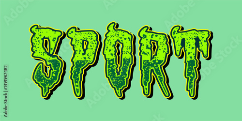 typography SPORT word art illustration, editable text effect, eps file format