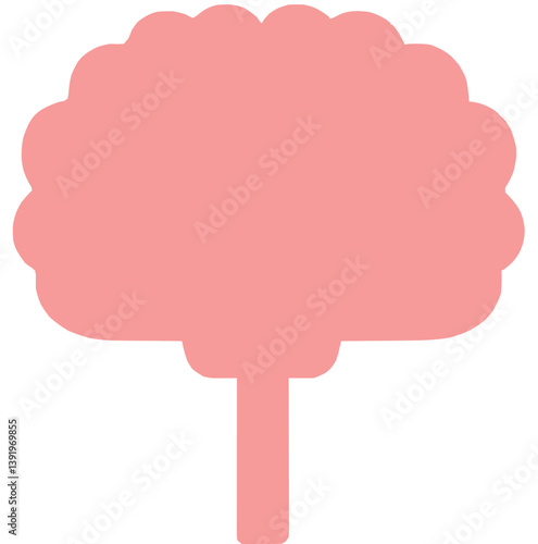 Pink Tree Shape Icon Design Nature Silhouette Art
