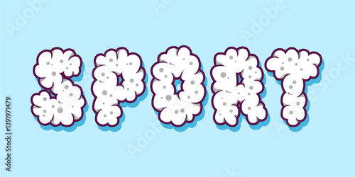typography SPORT word art illustration, editable text effect, eps file format