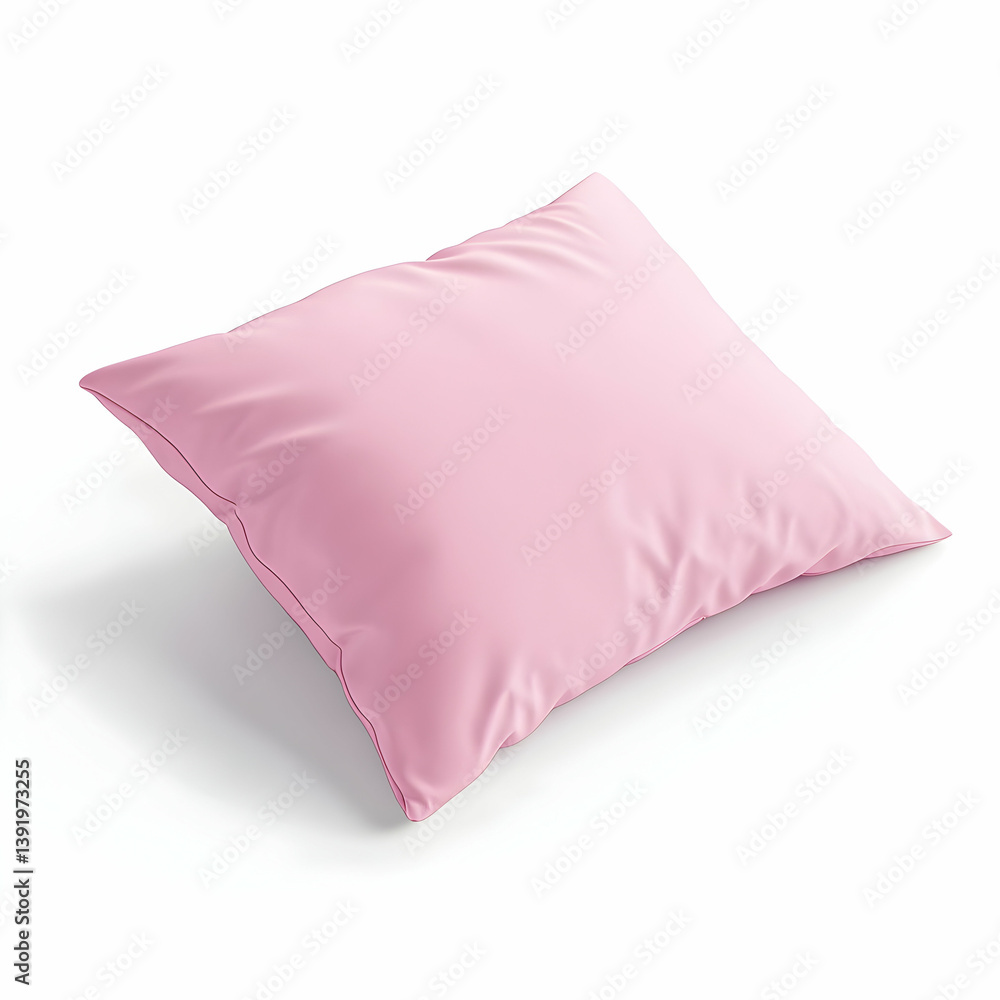 © Devender Stock Image - Soft pink pillow resting on a flat surface evokes comfort and relaxation in a cozy home setting showcasing gentle colors