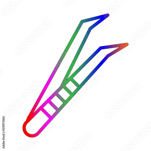 Tweezers line gradient icon