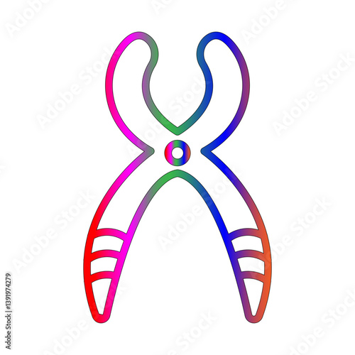 Forceps line gradient icon