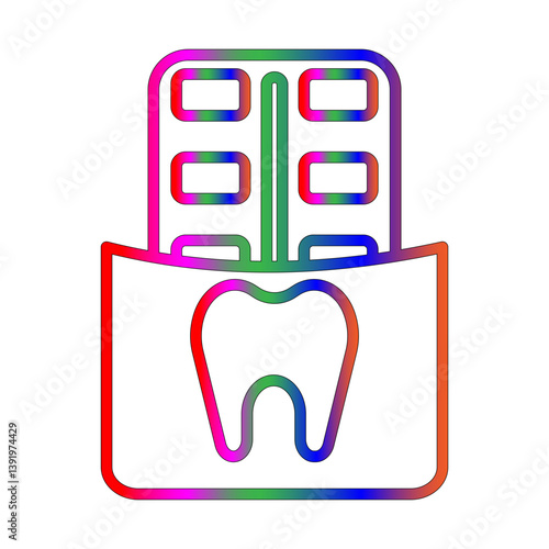 Chewing gum line gradient icon